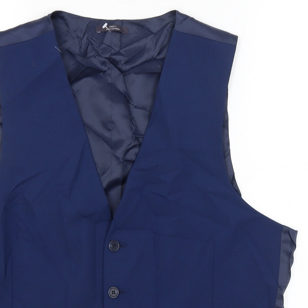M&S Mens Blue   Jacket Suit Waistcoat Size L