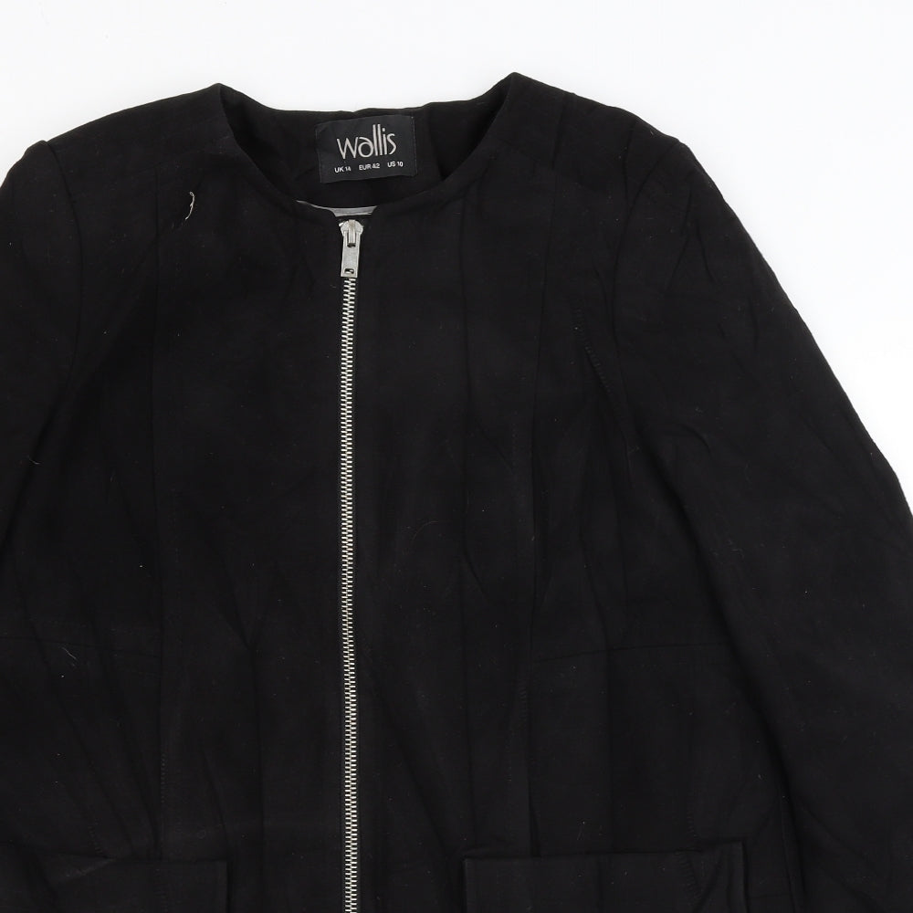 Wallis Womens Black   Overcoat Coat Size 14