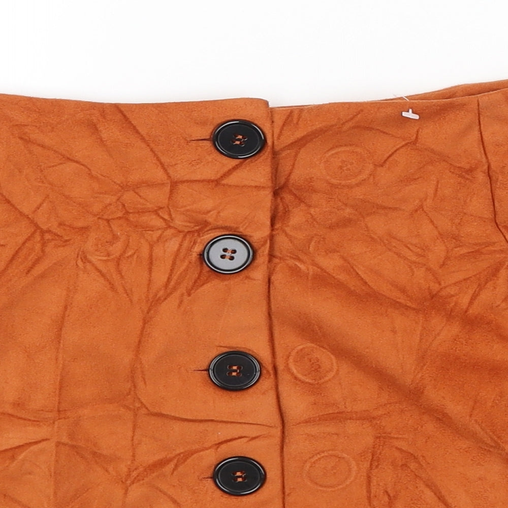 Preworn Womens Orange   Mini Skirt Size 10
