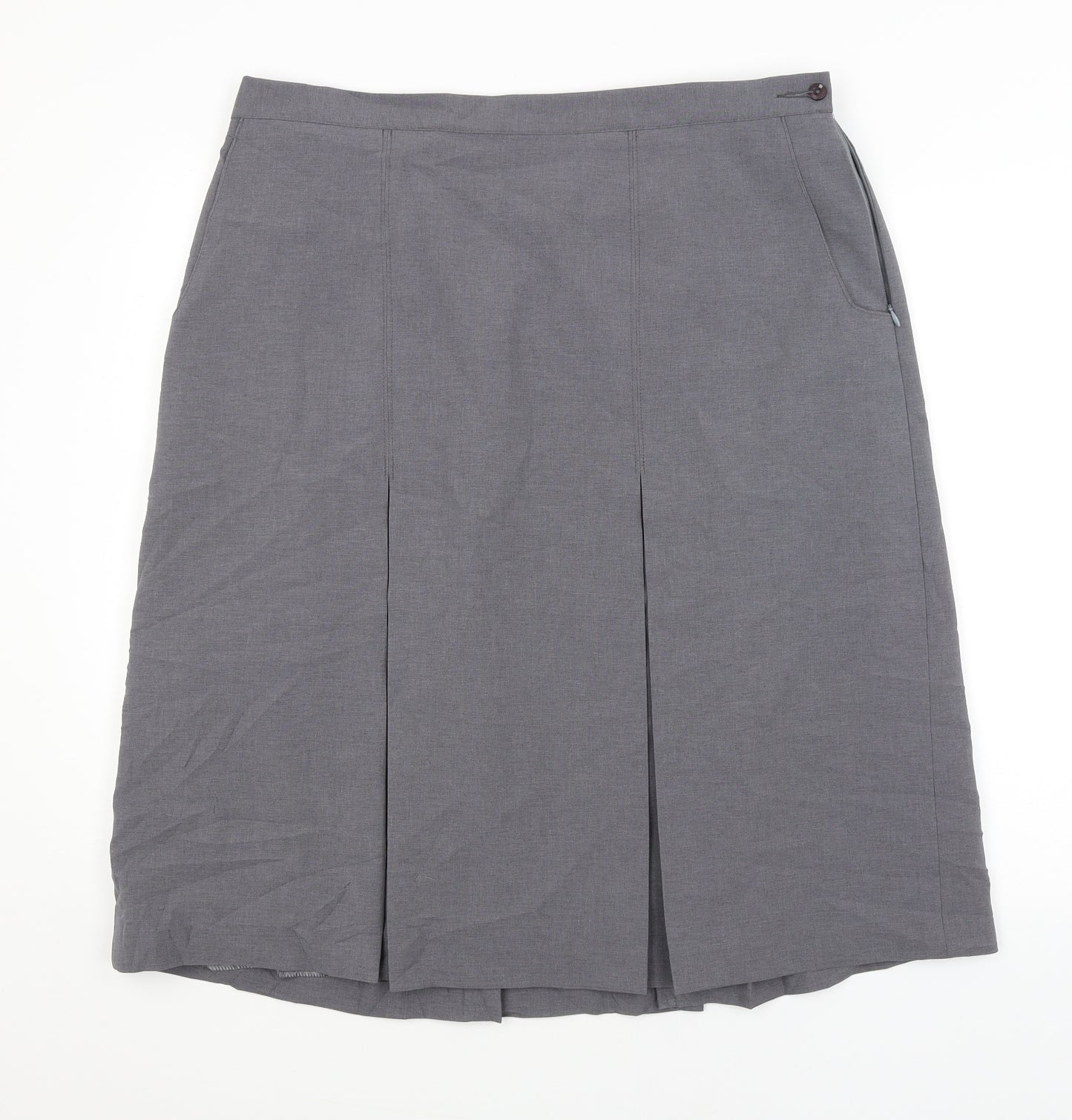 Cathedral Womens Grey   Pleated Skirt Size 22