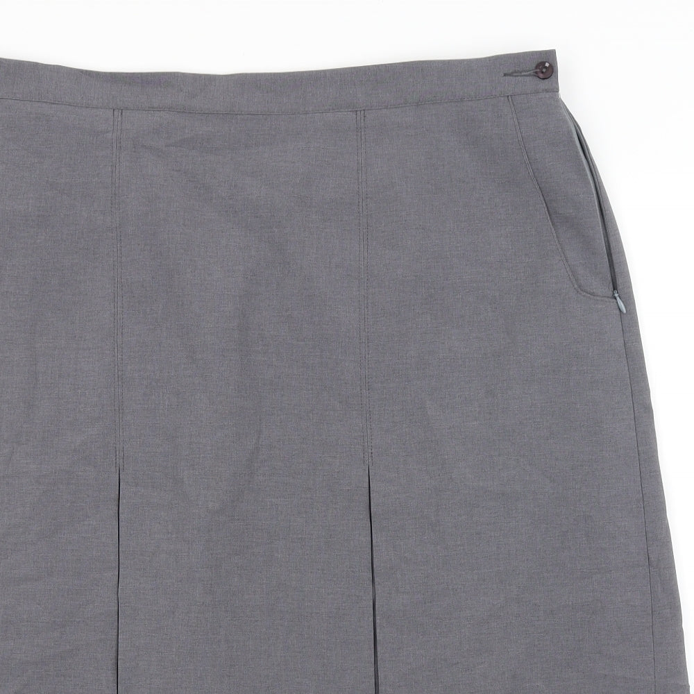 Cathedral Womens Grey   Pleated Skirt Size 22