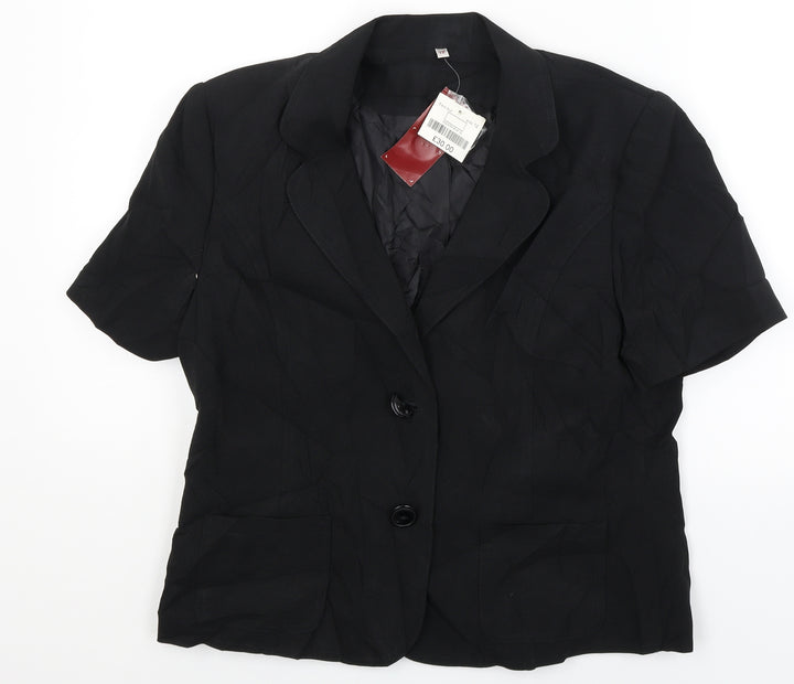 EWM Womens Black Jacket Blazer Size 12