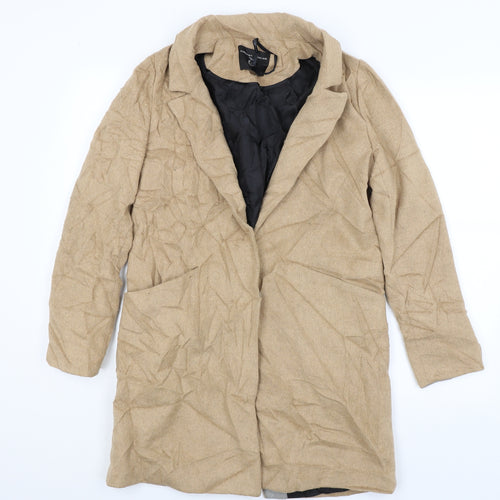 Dorothy Perkins Womens Beige   Overcoat Coat Size 8
