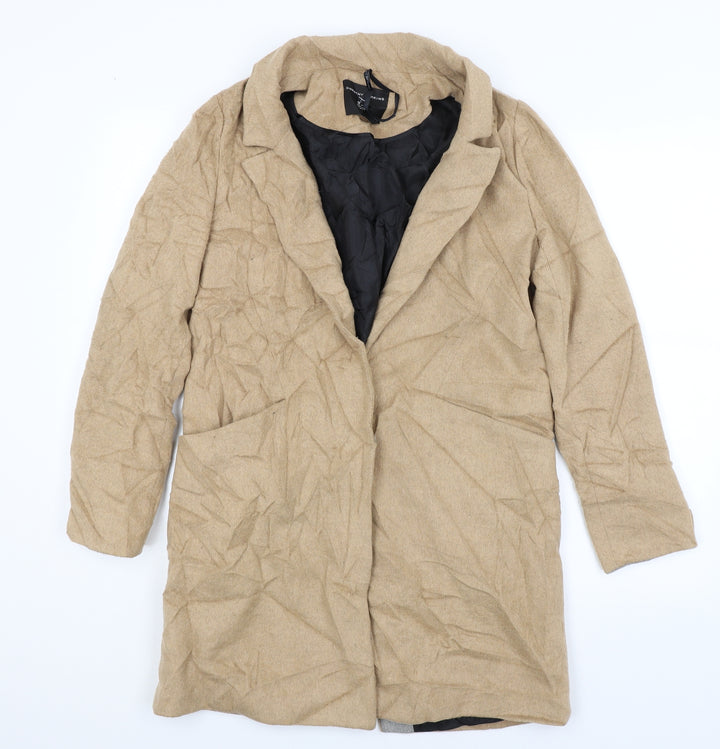 Dorothy Perkins Womens Beige   Overcoat Coat Size 8