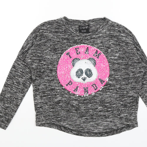 Young Dimension Girls Grey   Pullover Jumper Size 7-8 Years  - Team Panda