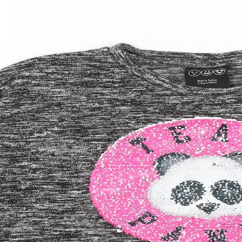 Young Dimension Girls Grey   Pullover Jumper Size 7-8 Years  - Team Panda