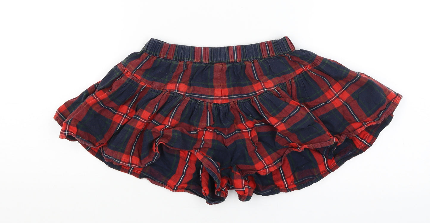 NEXT Girls Red Plaid  Hot Pants Shorts Size 6 Years