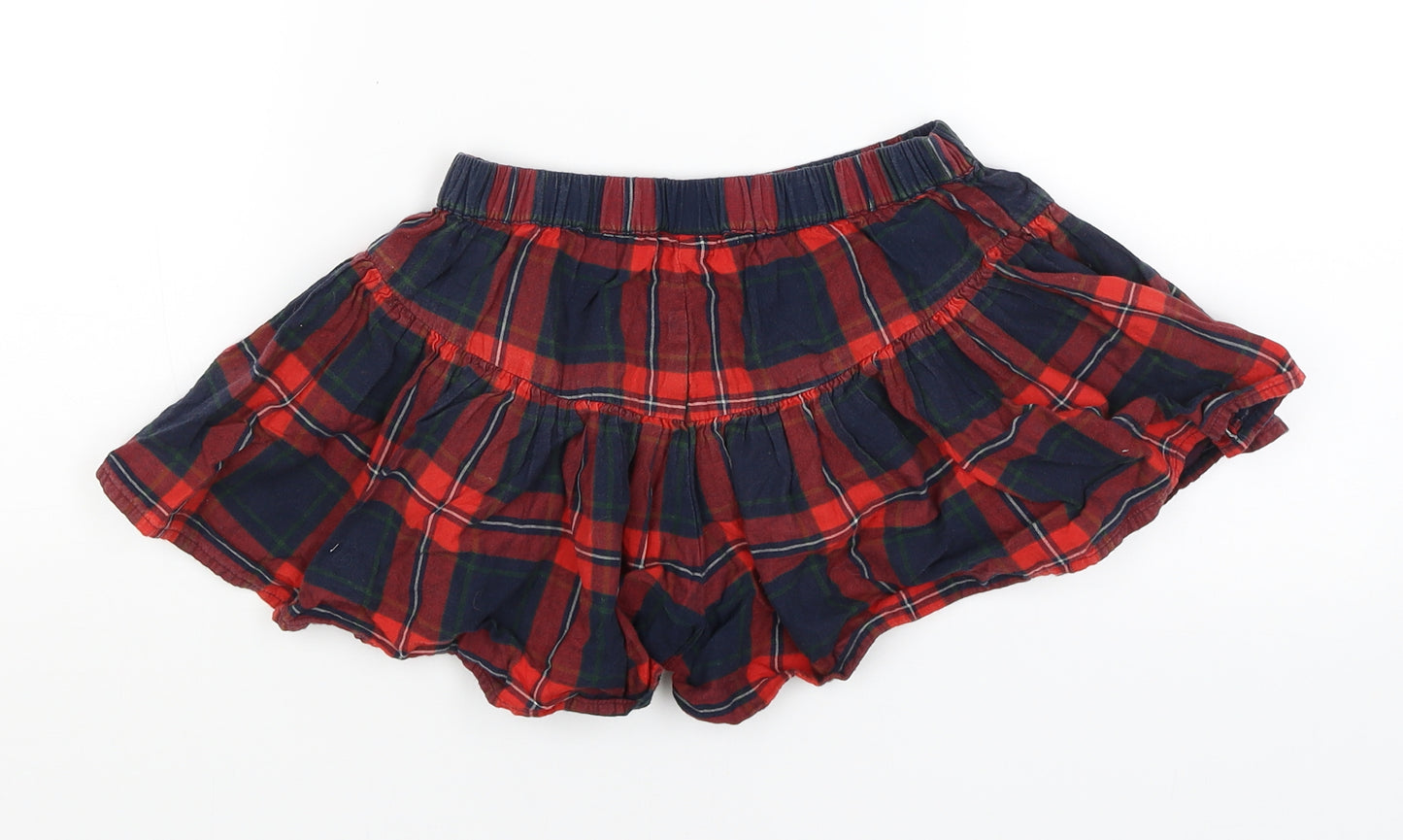 NEXT Girls Red Plaid  Hot Pants Shorts Size 6 Years