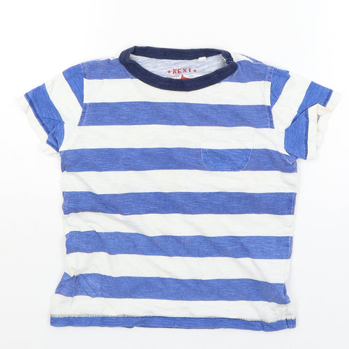 NEXT Boys White Striped  Basic T-Shirt Size 3-4 Years