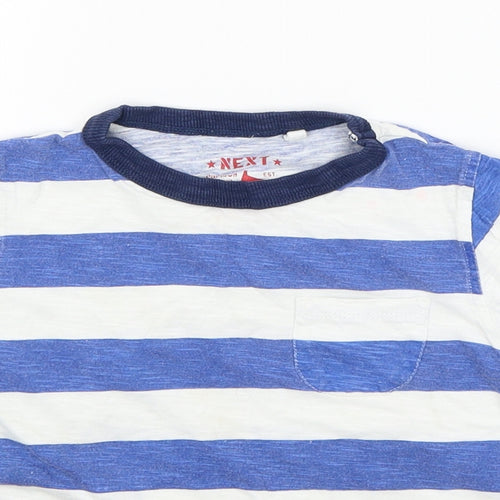 NEXT Boys White Striped  Basic T-Shirt Size 3-4 Years