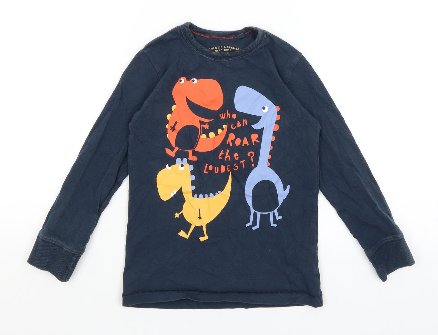 NEXT Boys Blue   Basic T-Shirt Size 4-5 Years  - Dinosaurs
