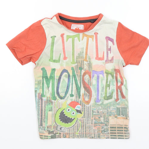TU Boys Orange   Basic T-Shirt Size 3-4 Years  - Little Monster