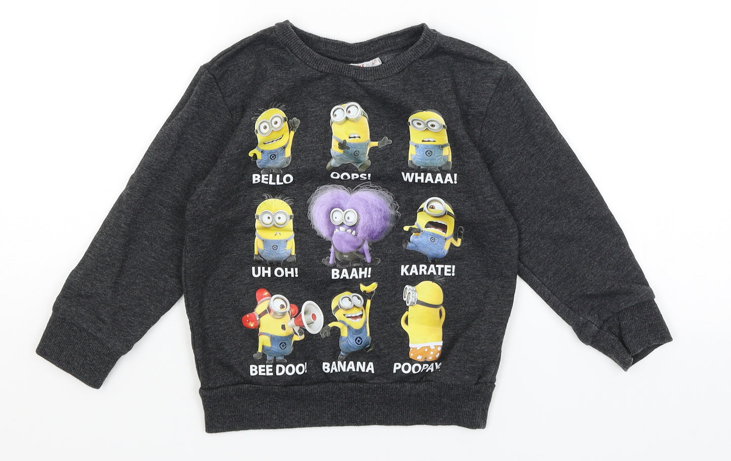 Despicable Me Boys Grey   Pullover Jumper Size 4-5 Years  - Minions