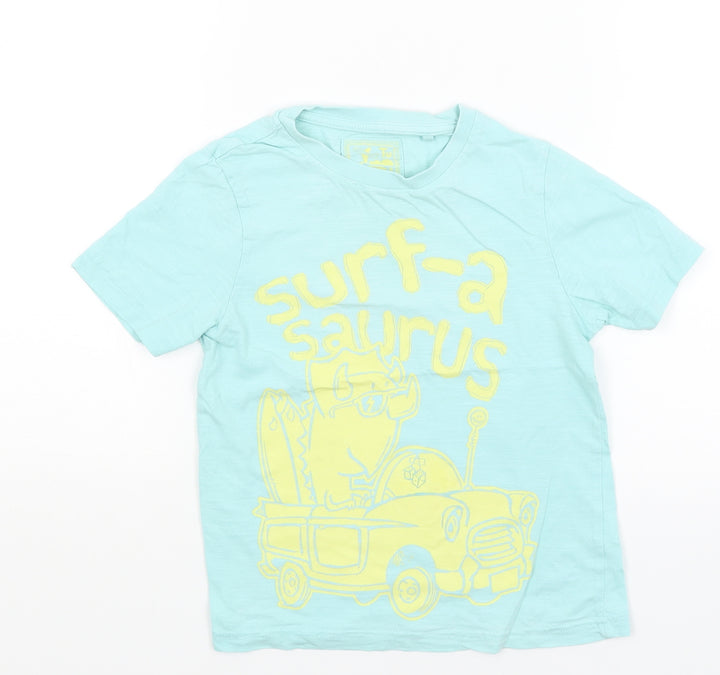 TU Boys Blue   Basic T-Shirt Size 3-4 Years  - Surf-A-Saurus