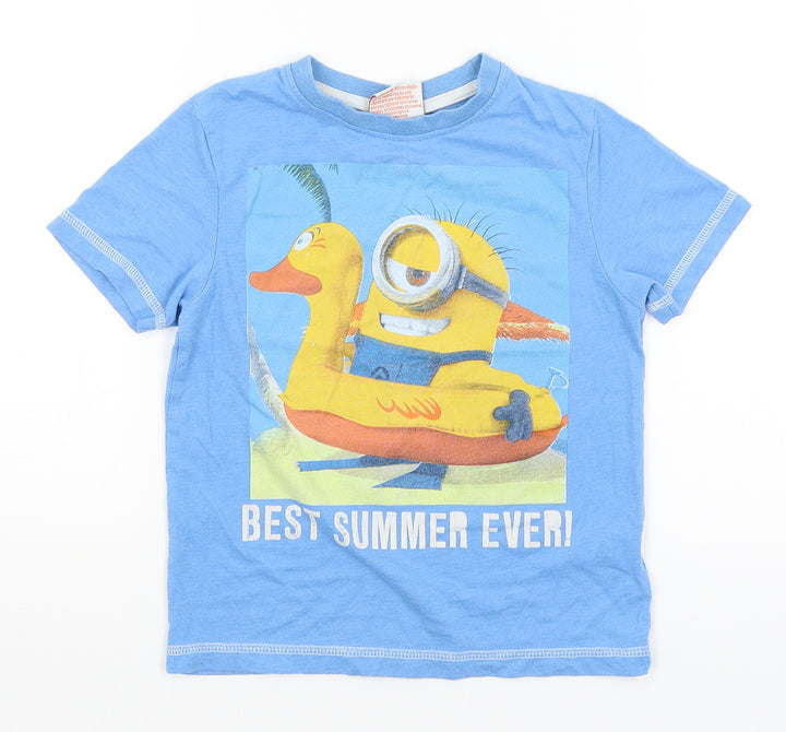 Despicable Me Boys Blue   Basic T-Shirt Size 3-4 Years  - Best Summer Ever!