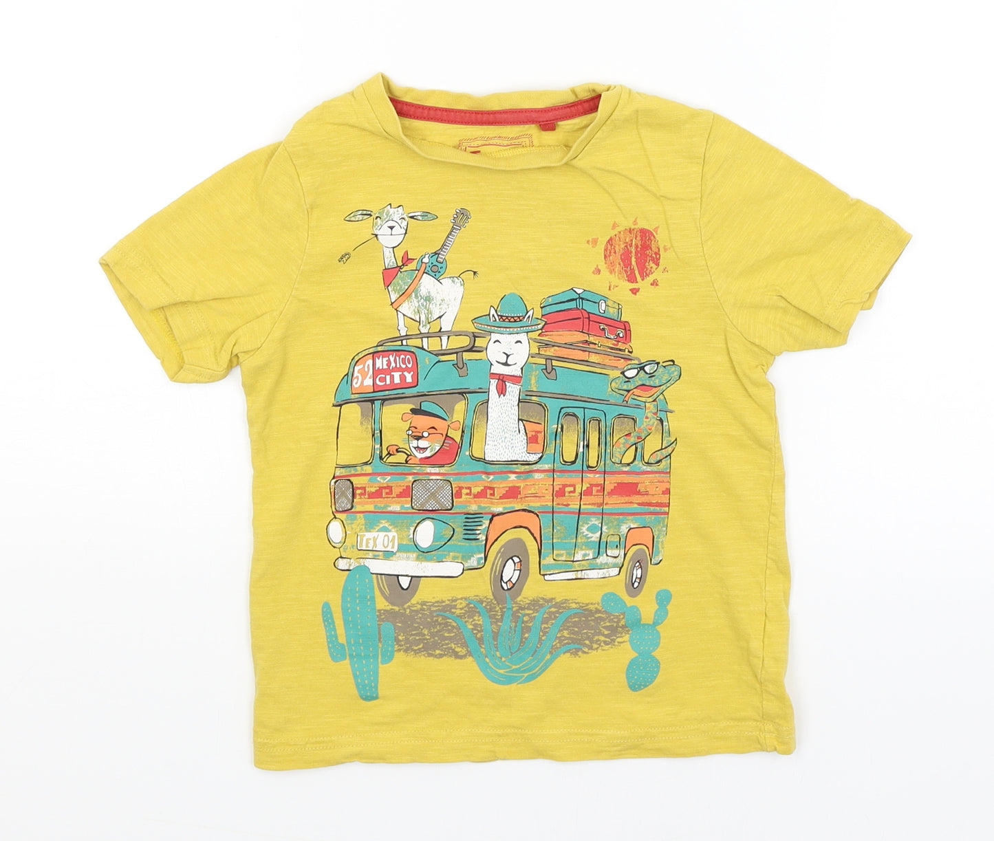 TU Boys Yellow   Basic T-Shirt Size 3-4 Years  - Safari