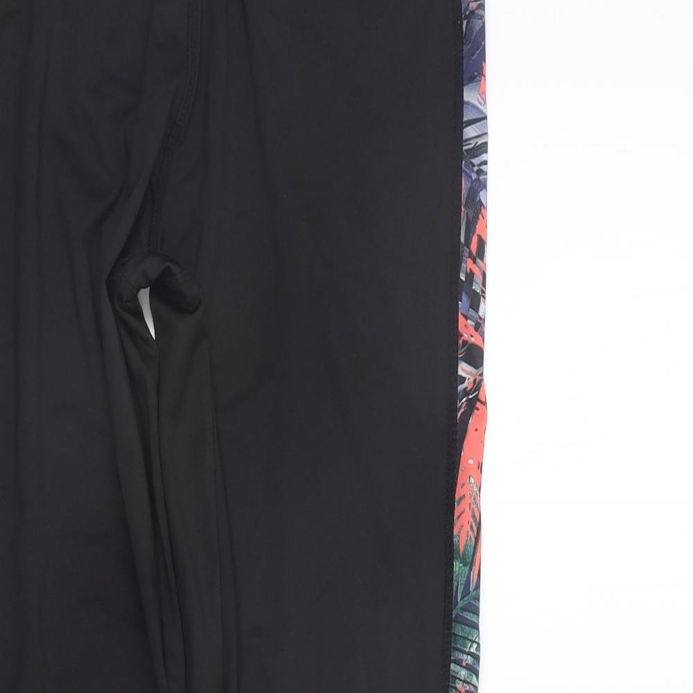 Atmosphere Womens Black Floral  Jegging Leggings Size 12 L25 in - Elastic Waist Band