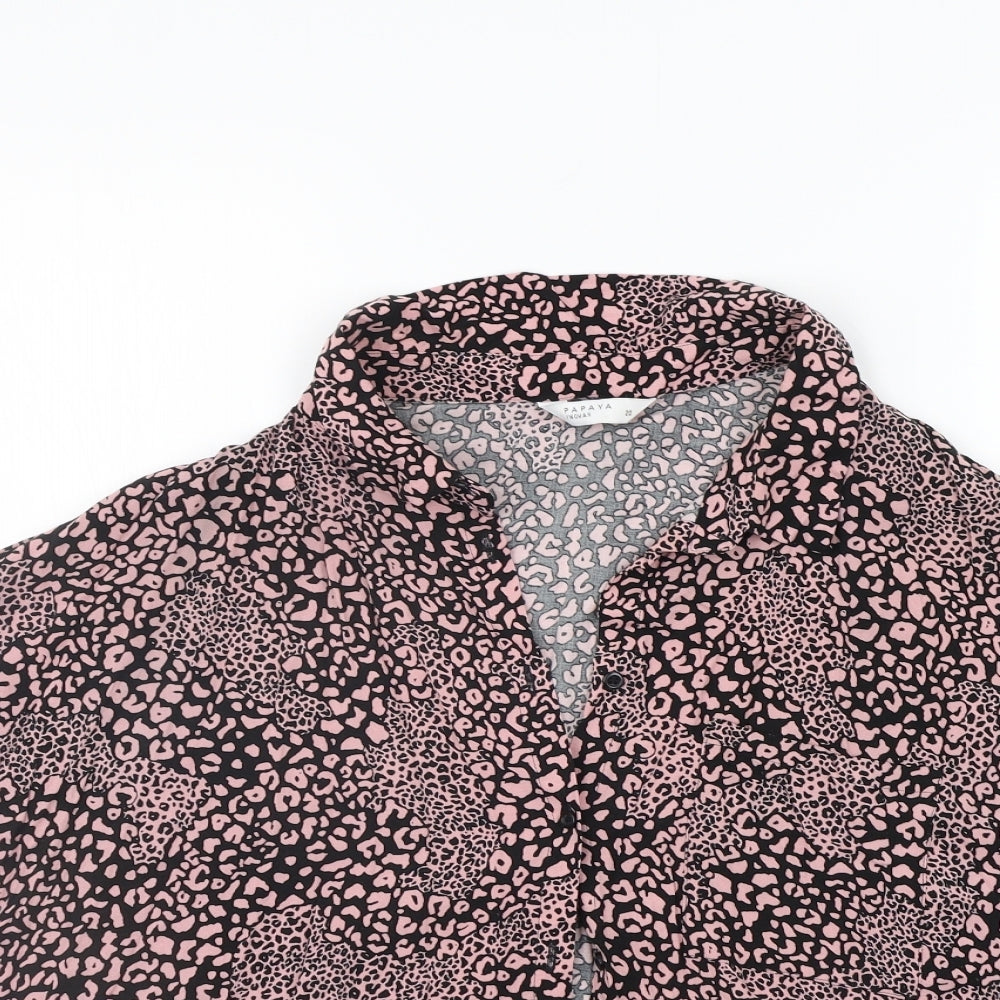 Matalan Womens Pink Animal Print  Basic Button-Up Size 20