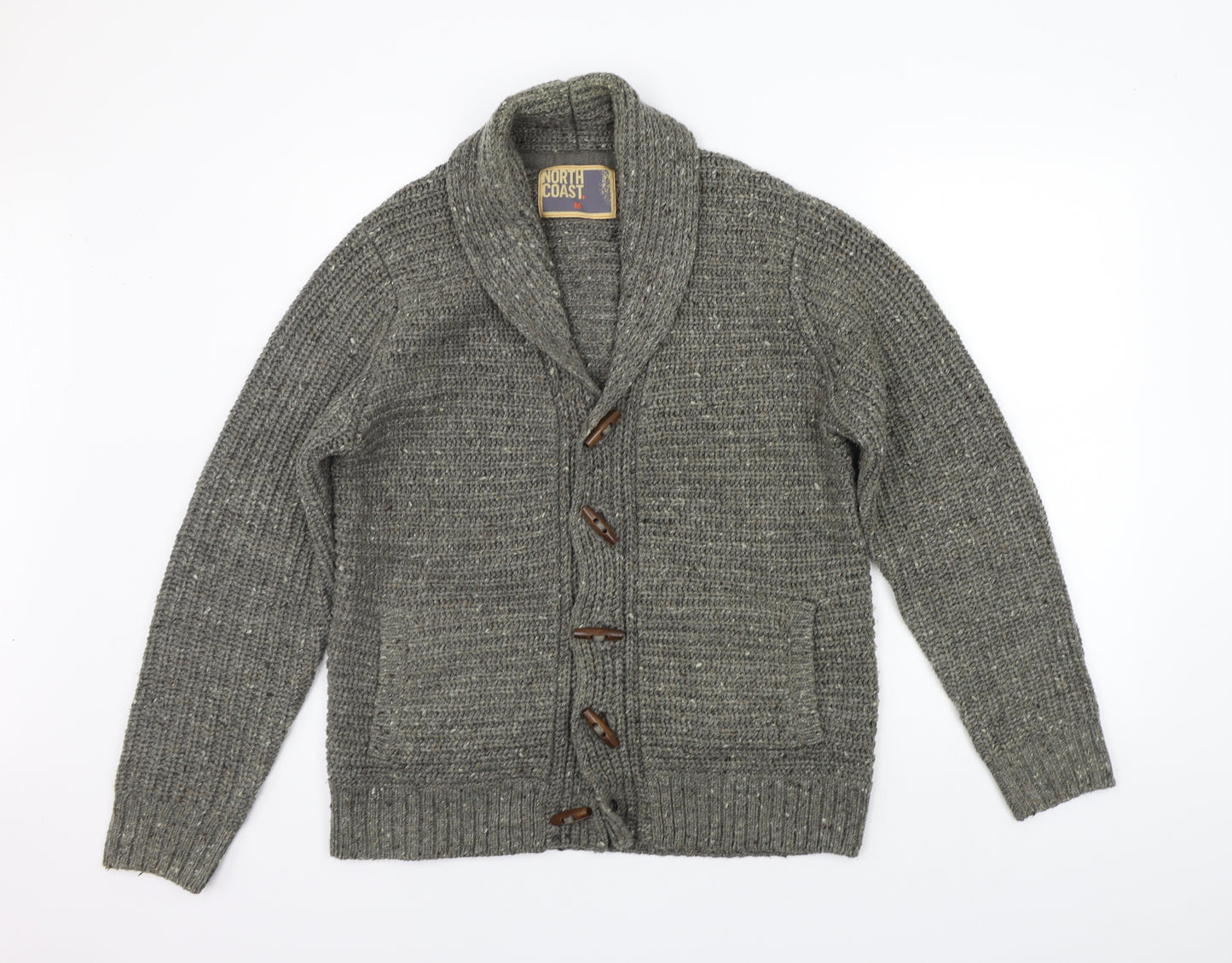 NORTH COAST Mens Grey   Cardigan Jumper Size M
