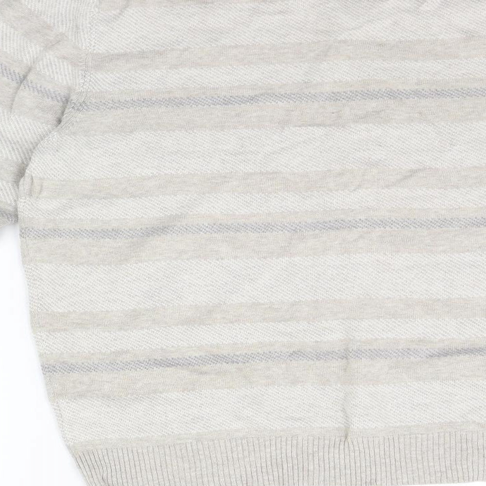 Blue Harbour Mens Beige Striped  Pullover Jumper Size M