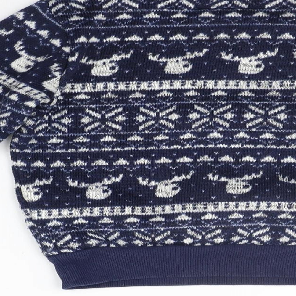NEXT Boys Blue Geometric  Pullover Jumper Size 3-4 Years