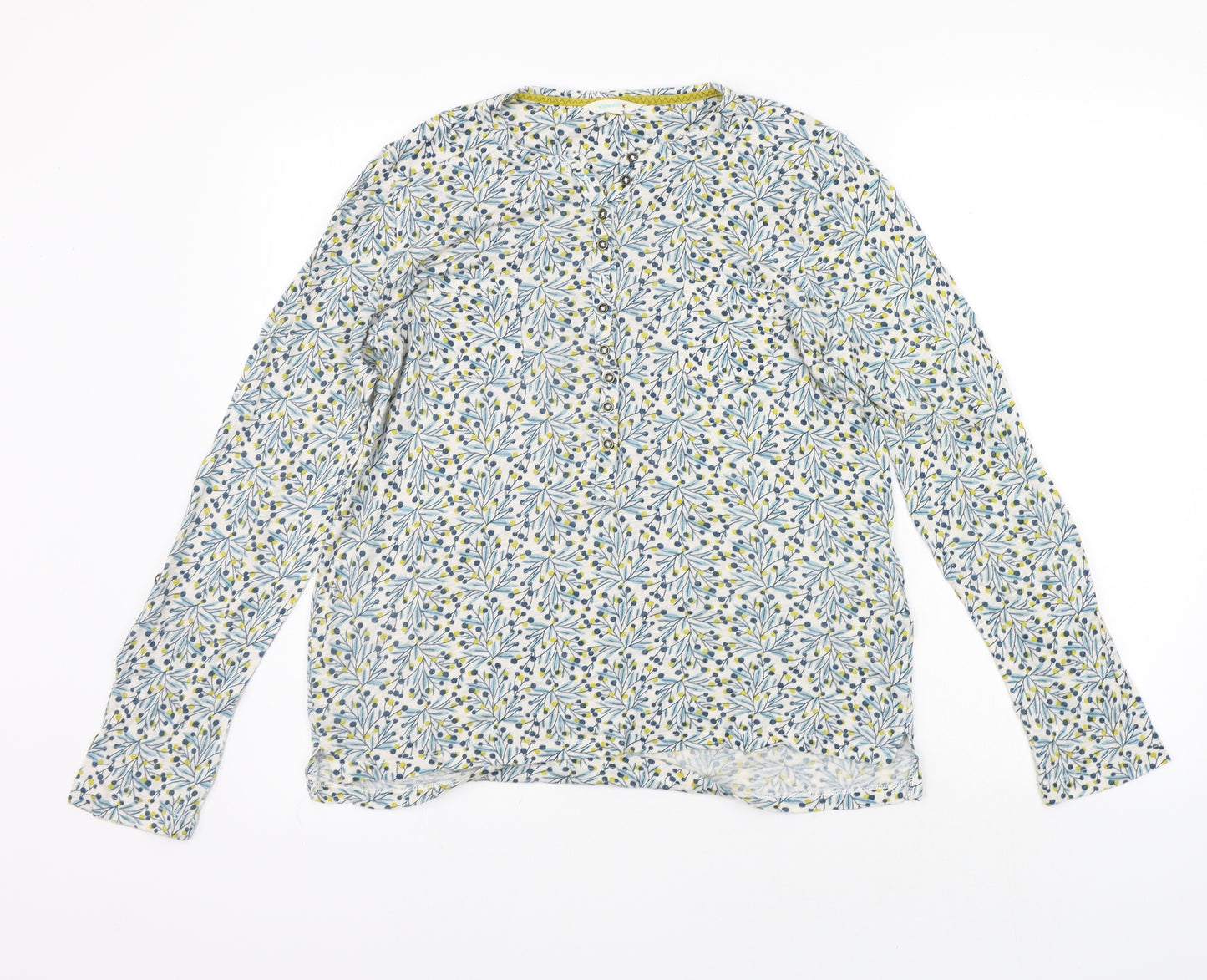 White Stuff Womens White Floral  Pullover Jumper Size 10