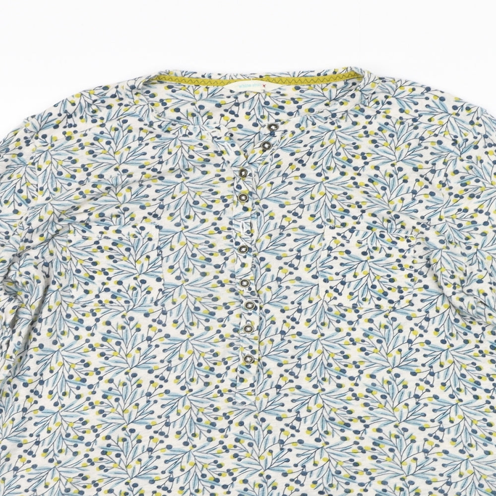 White Stuff Womens White Floral  Pullover Jumper Size 10