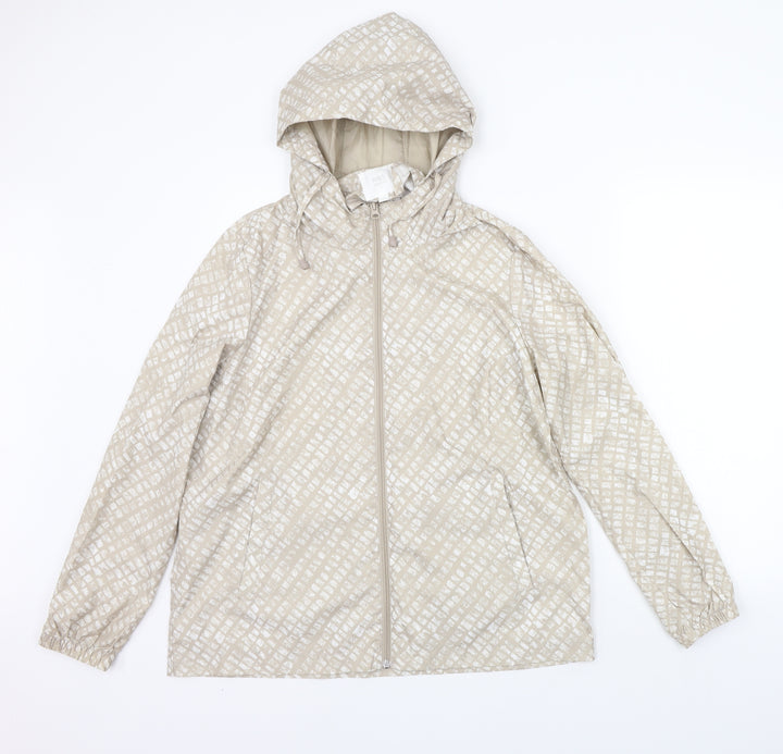 Marks and Spencer Womens Beige Geometric  Jacket Coat Size M