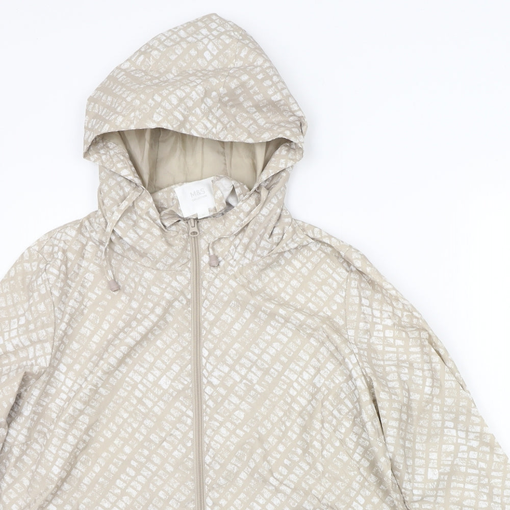 Marks and Spencer Womens Beige Geometric  Jacket Coat Size M
