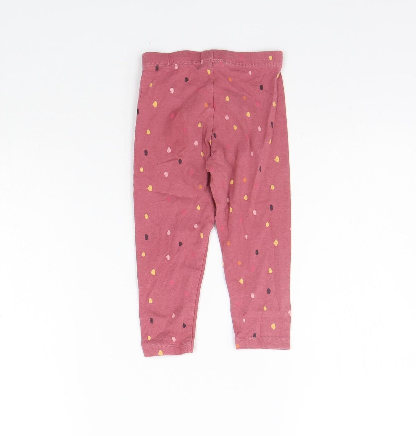 PEP&CO Girls Pink Polka Dot  Jogger Leggings Size 12-18 Months  - Elastic Waist Band