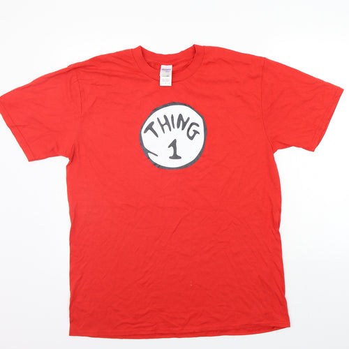 Gildan Womens Red   Basic T-Shirt Size L  - thing 1