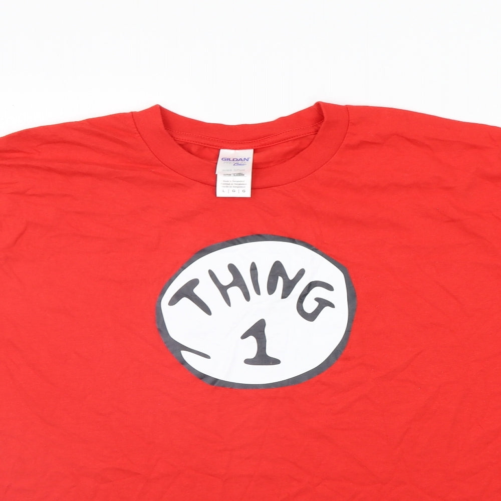 Gildan Womens Red   Basic T-Shirt Size L  - thing 1