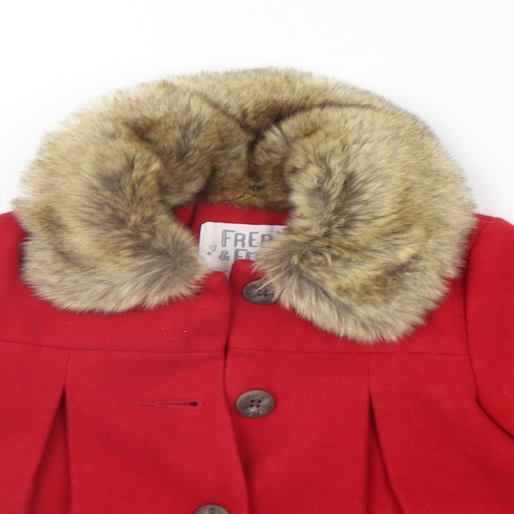 FRED & FLO Girls Red   Jacket  Size 9-12 Months