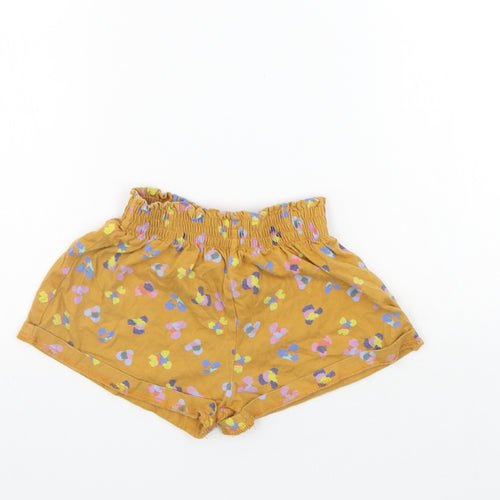 NEXT Girls Yellow Geometric  Cropped Trousers   - Elastic Waist Band