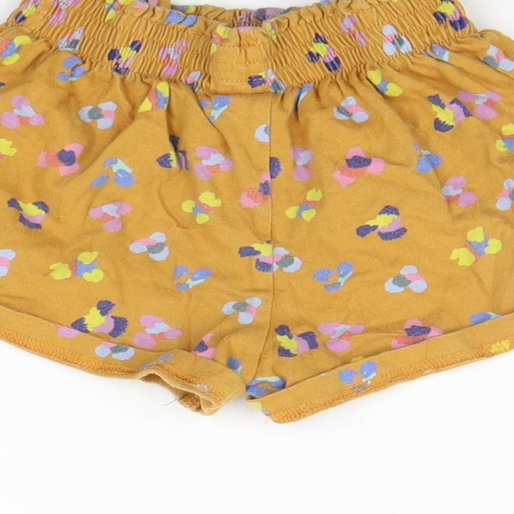 NEXT Girls Yellow Geometric  Cropped Trousers   - Elastic Waist Band