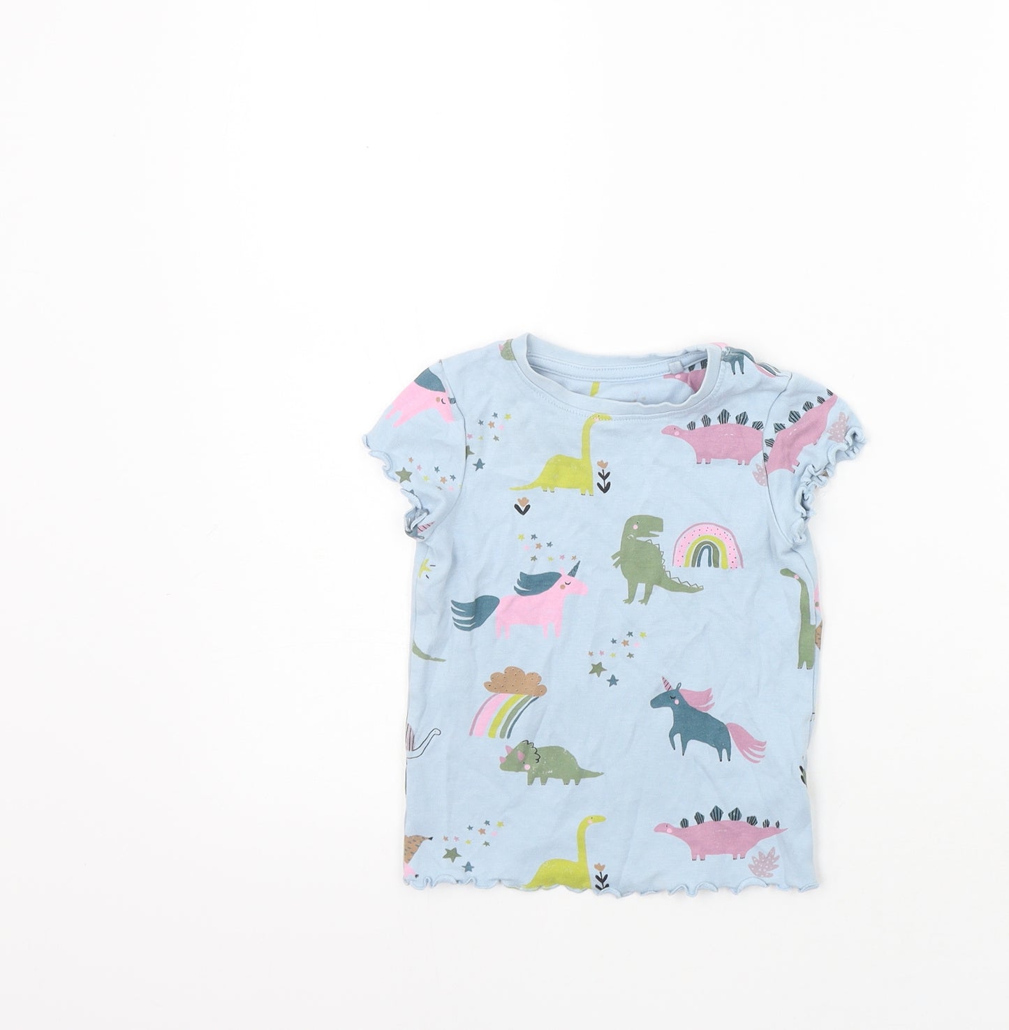 NEXT Girls Blue Geometric  Basic T-Shirt Size 12-18 Months