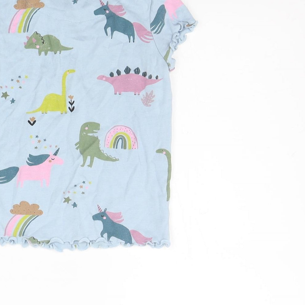 NEXT Girls Blue Geometric  Basic T-Shirt Size 12-18 Months