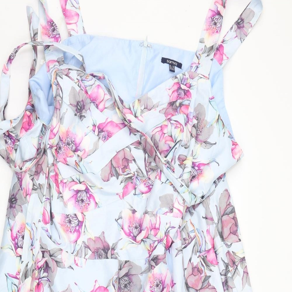 Samya Womens Blue Floral  A-Line  Size 26