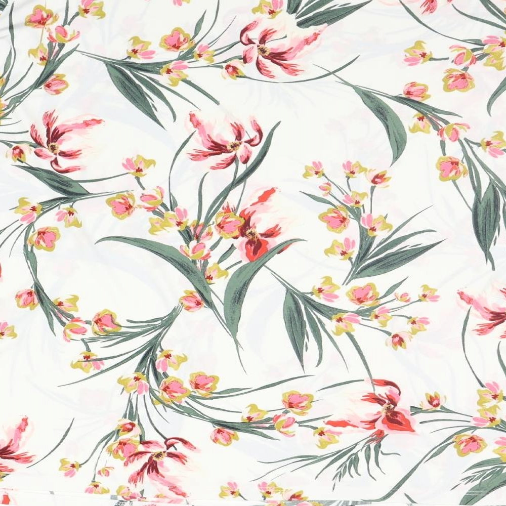 Marks and Spencer Womens White Floral  Basic T-Shirt Size 22