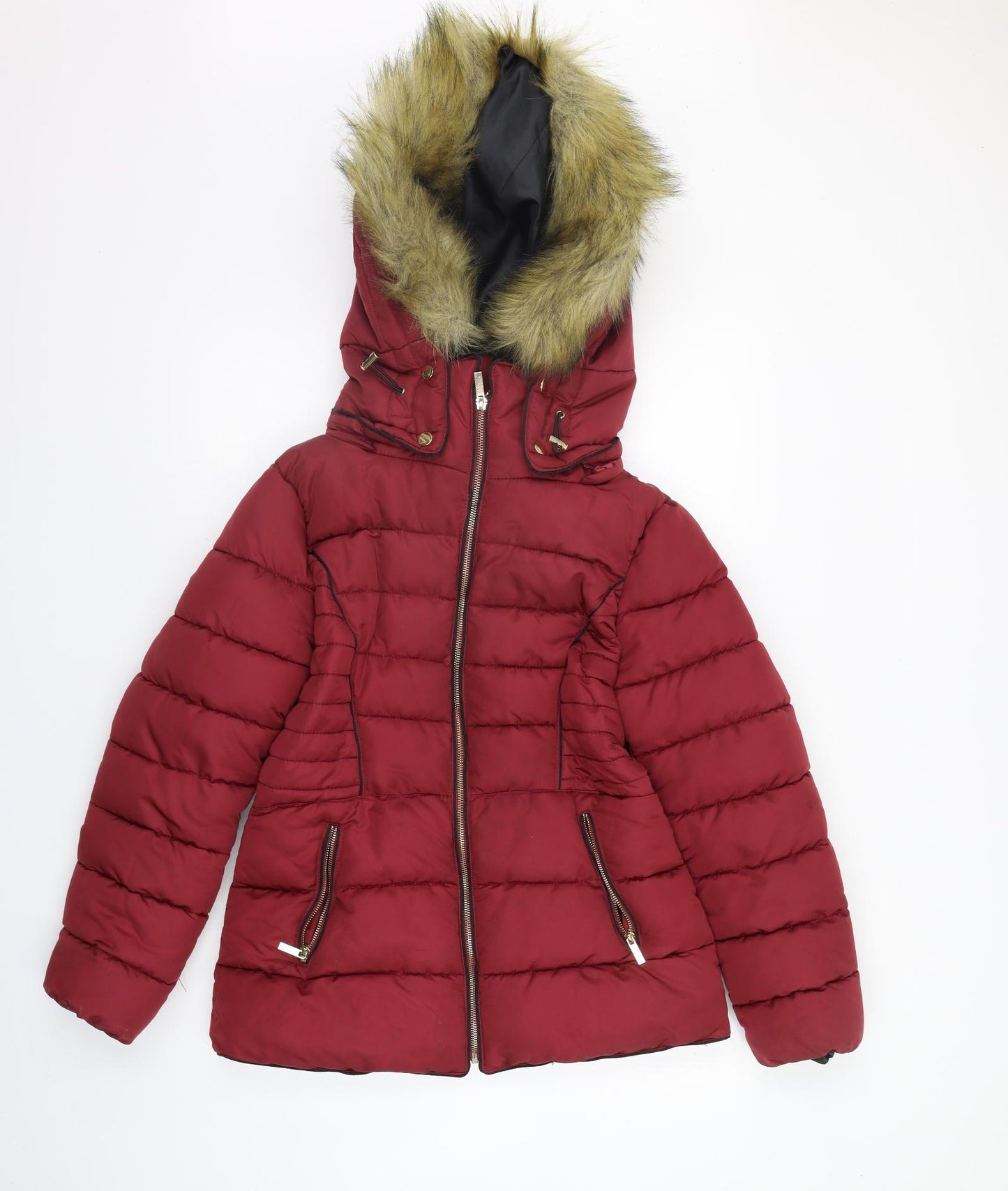 CAMEO ROSE Womens Red   Jacket Coat Size 10  - FAUX FUR