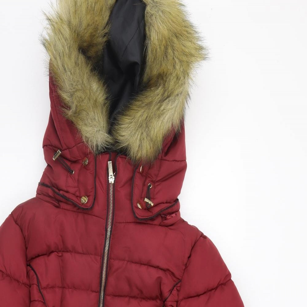 CAMEO ROSE Womens Red   Jacket Coat Size 10  - FAUX FUR