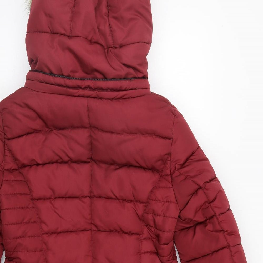 CAMEO ROSE Womens Red   Jacket Coat Size 10  - FAUX FUR