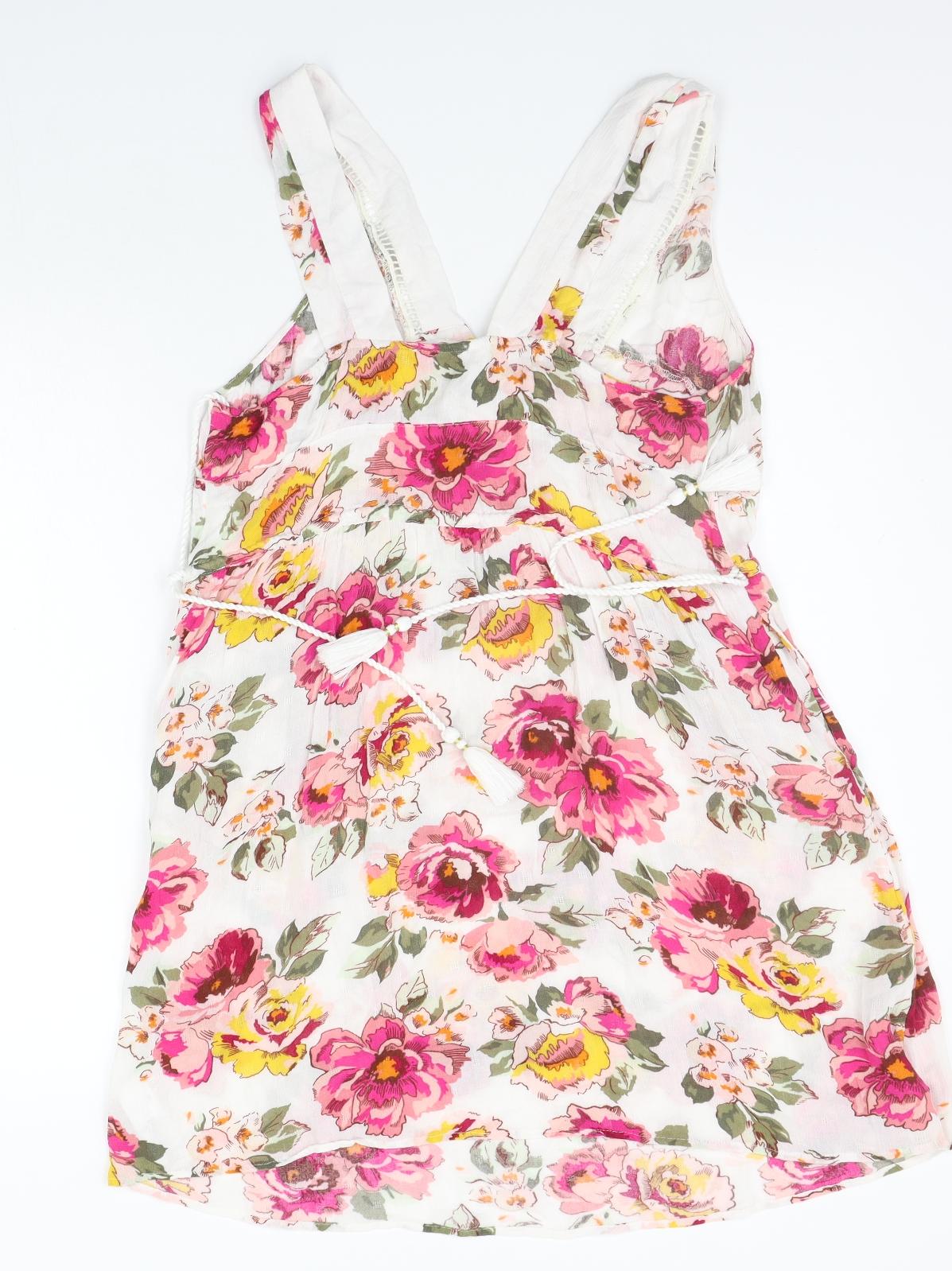 NEXT Womens White Floral  A-Line  Size 6