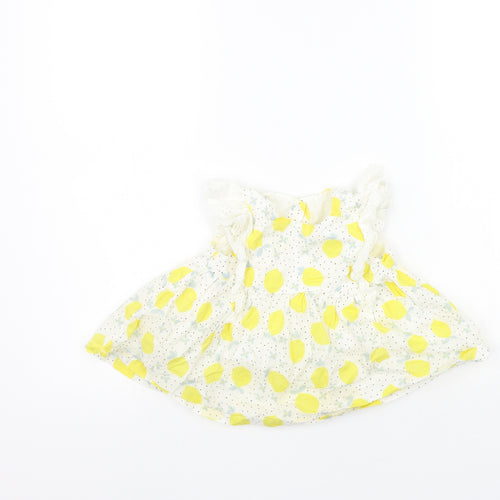 TU Girls White Geometric  A-Line  Size 12-18 Months  - lemons