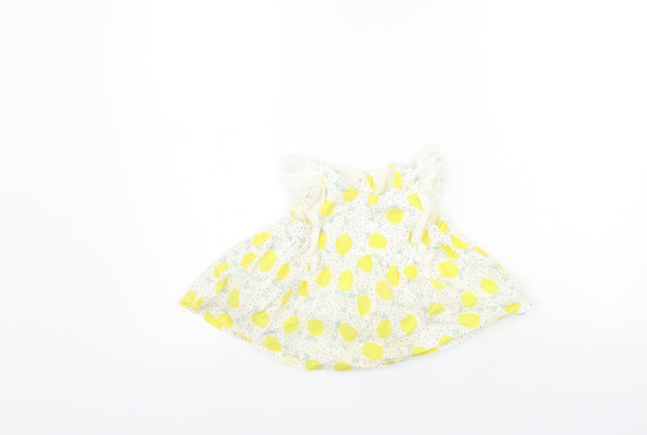 TU Girls White Geometric A-Line Size 12-18 Months - lemons