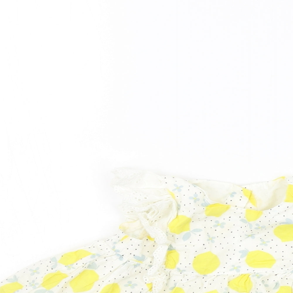 TU Girls White Geometric  A-Line  Size 12-18 Months  - lemons