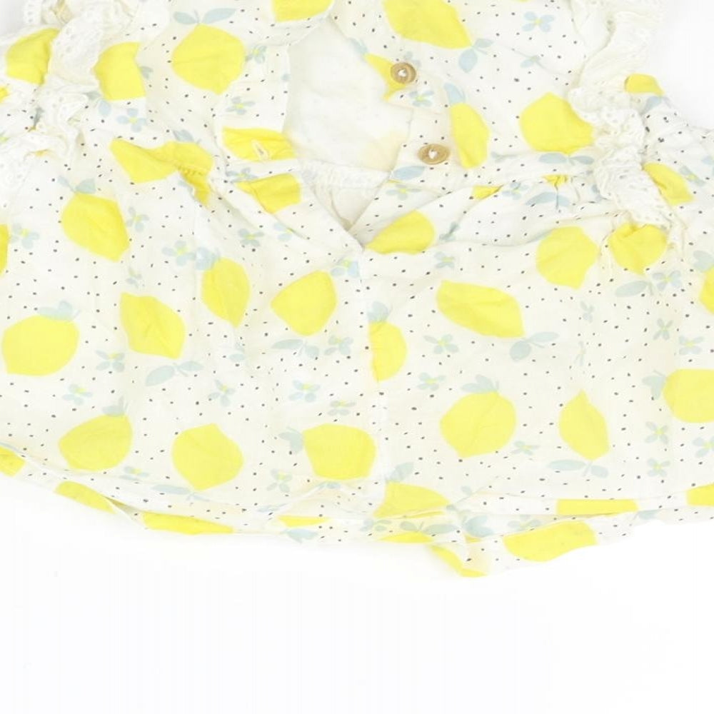 TU Girls White Geometric  A-Line  Size 12-18 Months  - lemons