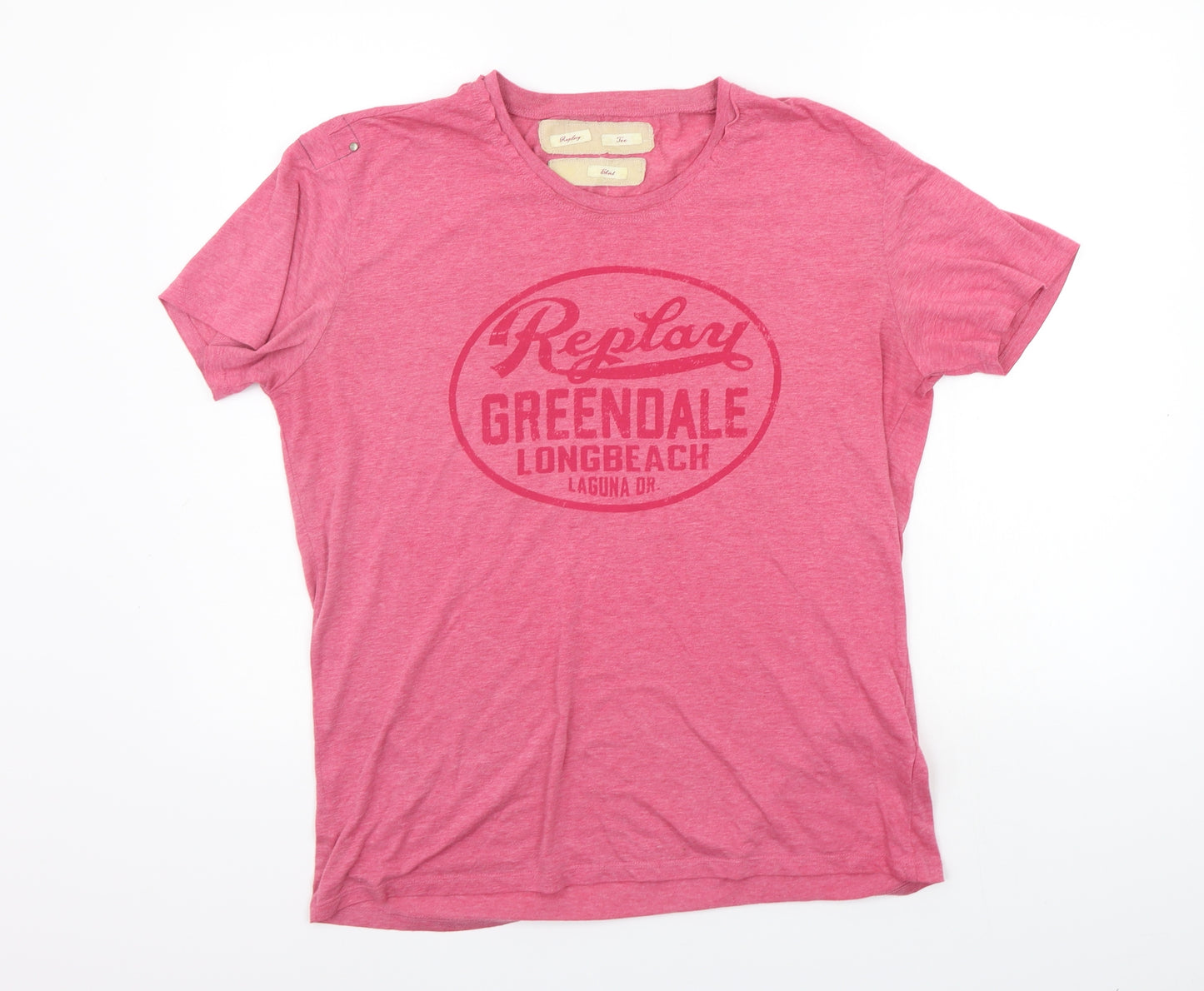 Replay Womens Pink   Basic T-Shirt Size L