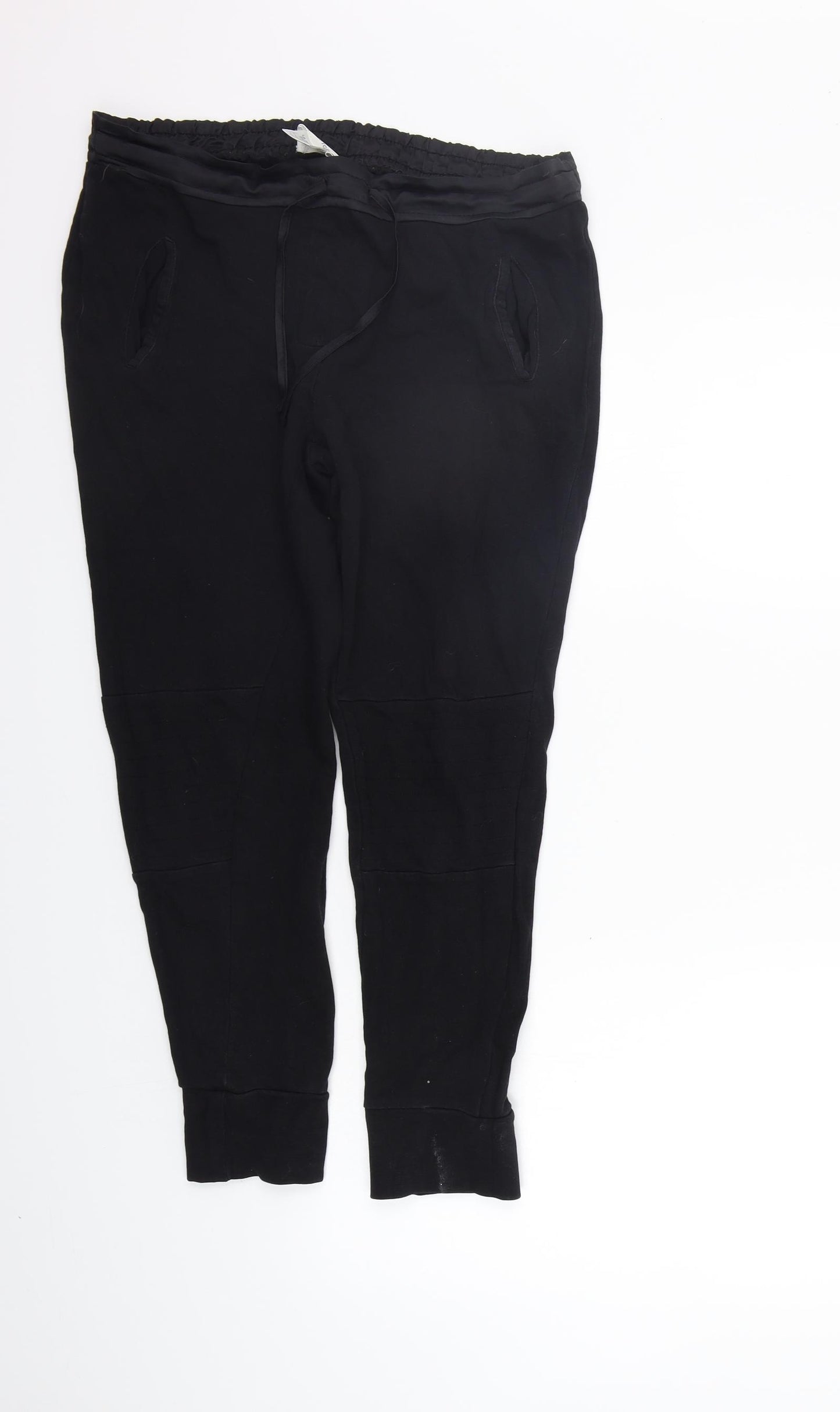 SOFT GREY Womens Black   Jogger Trousers Size 12 L24 in - washable mark