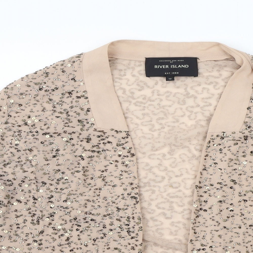 River Island Womens Beige   Cardigan Jumper Size 12